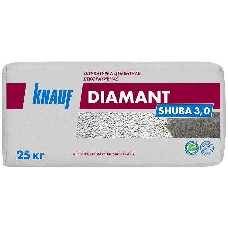 Штукатурка цементная декоративная Knauf Диамант Шуба 3 мм белая 25 кг
