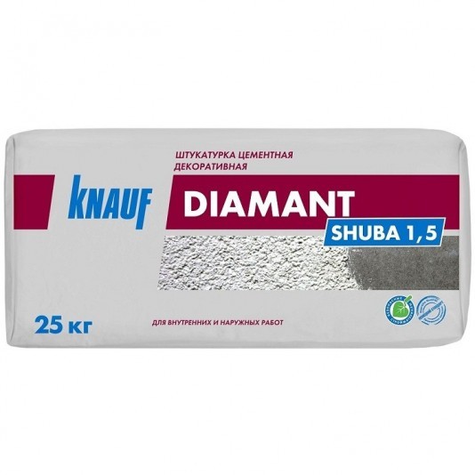 Штукатурка цементная декоративная Knauf Диамант Шуба 1,5 мм белая 25 кг