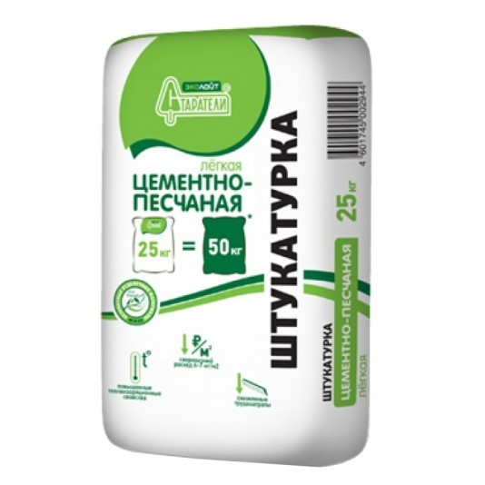 Штукатурка цементно-песчаная легкая Старатели Эколайт 25 кг