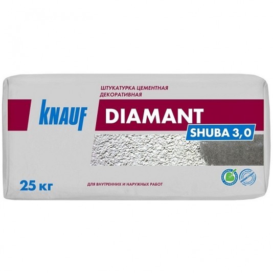 Штукатурка цементная декоративная Knauf Диамант Шуба 3 мм белая 25 кг