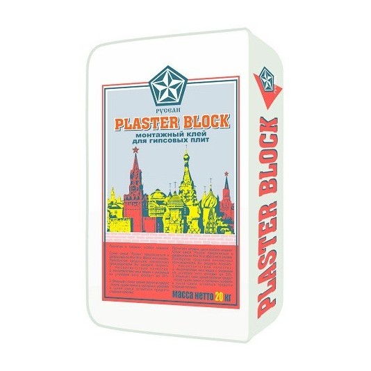 Монтажный клей Русеан Plaster blok для гипсовых плит 20 кг