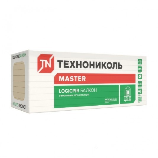 Теплоизоляция Технониколь Logicpir Балкон 1200х600х30 мм 8 плит в упаковке