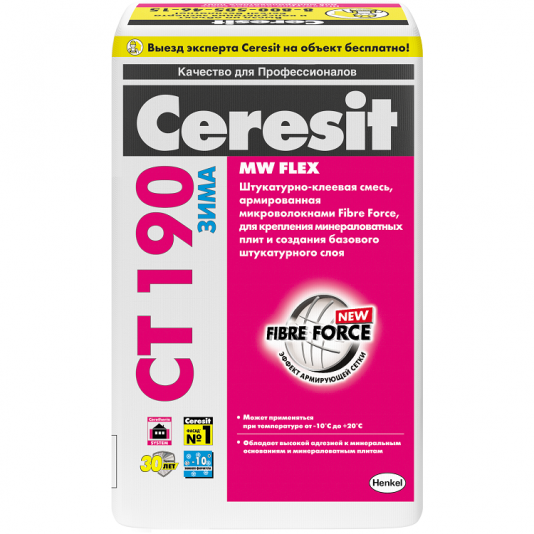 Клей для теплоизоляции Ceresit CT 190 Зима